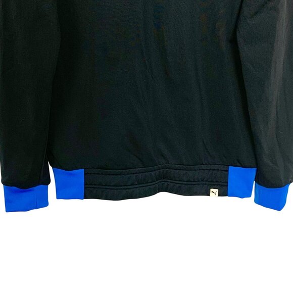 VTG 90s Y2K Puma Sport Lifestyle Mens Colorblock Track Jacket S Black Blue - Picture 8 of 13